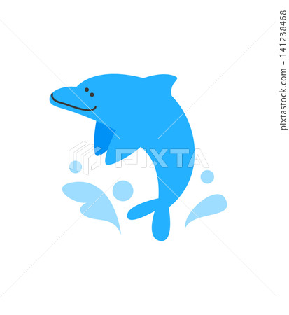A colorful dolphin jumps out of the water, creating splashes around it. The scene captures the joy and energy of marine life in a vibrant way. A colorful dolphin jumps out of the water, creating splashes around it. The scene captures the joy and energy of marine life in a vibrant way. 141238468