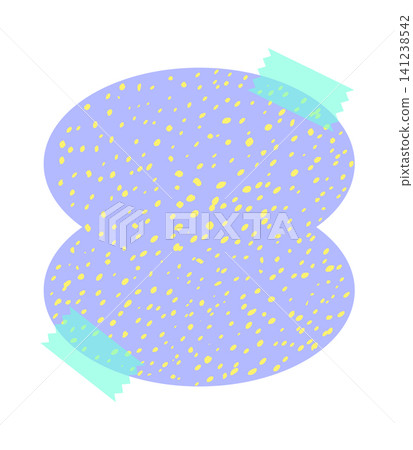 A design presents two rounded shapes filled with dots and connecting bands. The colors include light blue and yellow. The layout is simple and clean, allowing focus on the patterns. A design presents two rounded shapes filled with dots and connecting bands. The colors include light blue and yellow. The layout is simple and clean, allowing focus on the patterns. 141238542
