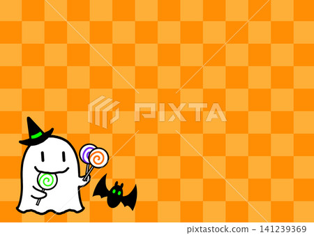 Cute Halloween ghost and jack-o'-lantern background material Cute Halloween ghost and jack-o'-lantern background material 141239369