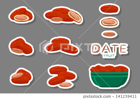 Illustration on theme different types of date fruit for healthy life Illustration on theme different types of date fruit for healthy life 141239411