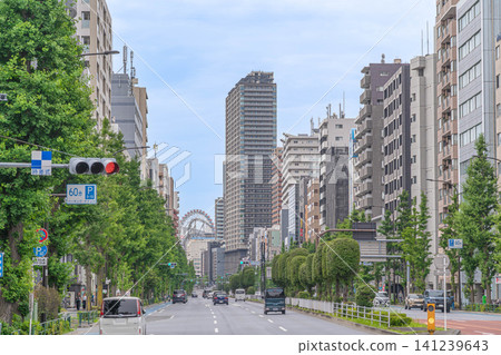 View of Park Court Bunkyo Koishikawa The Tower and the Tokyo Dome City Ferris wheel from Hakusan Street [Hakusan, Bunkyo-ku, Tokyo] 141239643