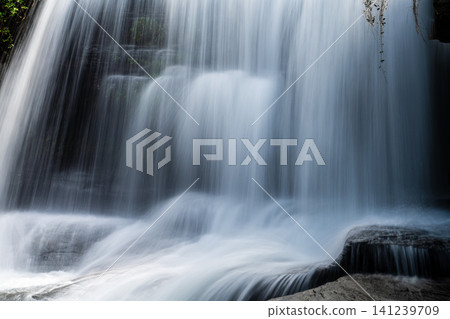Fresh green Tsugune drop waterfall (after heavy rain) [Saikai City, Nagasaki Prefecture] 141239709
