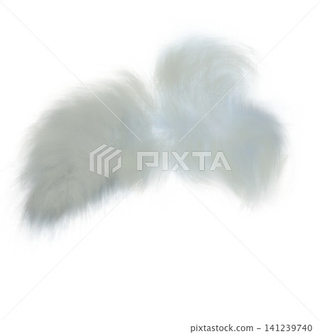 White hand-drawn abstract brush texture, transparent PNG image. 141239740