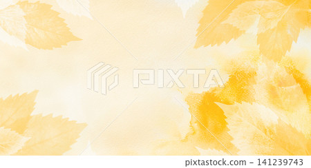 Watercolor autumn background with a leaf pattern Watercolor autumn background with a leaf pattern 141239743