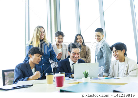 Boss And Business People Group In Office, Leadership Concept, Successful Mix Race Team Of Businesspeople Wearing Suits, Professional Staff Happy Smiling Boss And Business People Group In Office, Leadership Concept, Successful Mix Race Team Of Businesspeople Wearing Suits, Professional Staff Happy Smiling 141239919