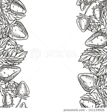 Vector frame with berries. Berries, strawberries, frame, blueberries, menus, packaging, labels, design Vector frame with berries. Berries, strawberries, frame, blueberries, menus, packaging, labels, design 141239926