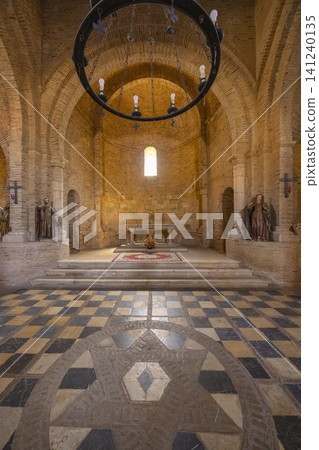 Sahagun church interior featuring ancient Romanesque architecture 141240135