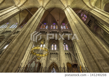 Bourges Cathedral interior columns reaching vaulted ceiling Bourges Cathedral interior columns reaching vaulted ceiling 141240208