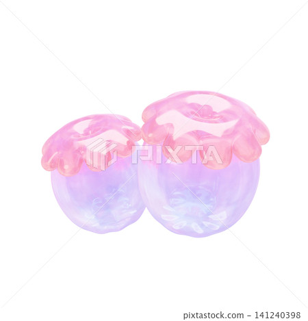 Dreamy and cute puffy sticker-style 3D sea creature icons - Coral Dreamy and cute puffy sticker-style 3D sea creature icons - Coral 141240398
