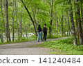 Scenes of the lush green forests and tourists in Kamikochi, a popular tourist spot in early summer. 141240484