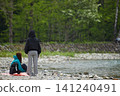 Scenes of the lush green forests and tourists in Kamikochi, a popular tourist spot in early summer. 141240491