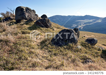Izu Peninsula Ridge Trail: A rocky ridge trail through grasslands near Ukusu Pass; Mount Nekogoe; Mount Gotoyama Izu Peninsula Ridge Trail: A rocky ridge trail through grasslands near Ukusu Pass; Mount Nekogoe; Mount Gotoyama 141240776