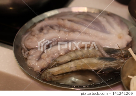 Fresh Seafood Platter with Octopus and Shrimp Fresh Seafood Platter with Octopus and Shrimp 141241209