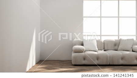 Modern room interior wabisabi style mint Armchair onEmpty room wabi sabi style. 3D illustration rendering Modern room interior wabisabi style mint Armchair onEmpty room wabi sabi style. 3D illustration rendering 141241345