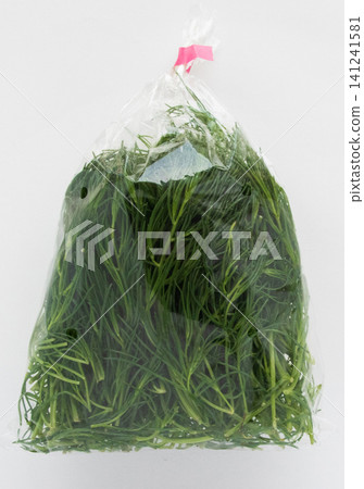 Okahijiki seaweed from Yamagata Prefecture, packaged in a bag. Okahijiki seaweed from Yamagata Prefecture, packaged in a bag. 141241581