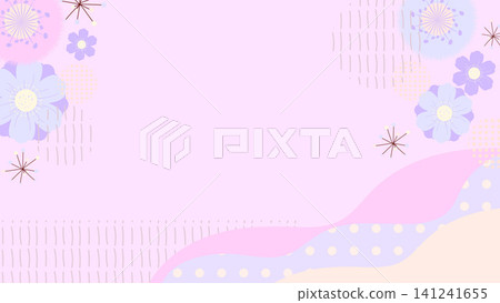 Scandinavian-style floral and polka dot card-style frame background wallpaper Scandinavian-style floral and polka dot card-style frame background wallpaper 141241655