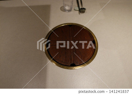 Wooden Table Accessory with Brass Rim Wooden Table Accessory with Brass Rim 141241837