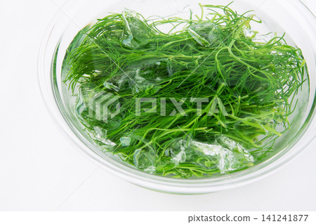 Boiled sea beans in cold water to bring out their color. Boiled sea beans in cold water to bring out their color. 141241877