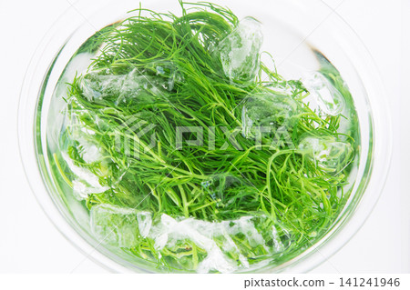Boiled sea beans in cold water to bring out their color. Boiled sea beans in cold water to bring out their color. 141241946