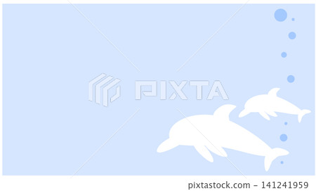 A gentle illustration background of the sea and dolphins. A gentle illustration background of the sea and dolphins. 141241959