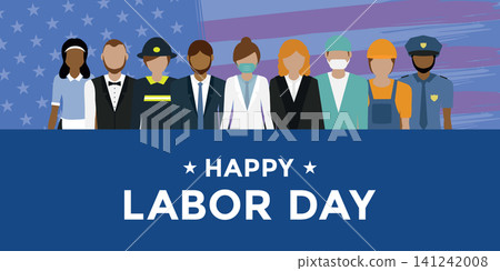 happy labor day celebration with worker different professional groups vector illustration happy labor day celebration with worker different professional groups vector illustration 141242008