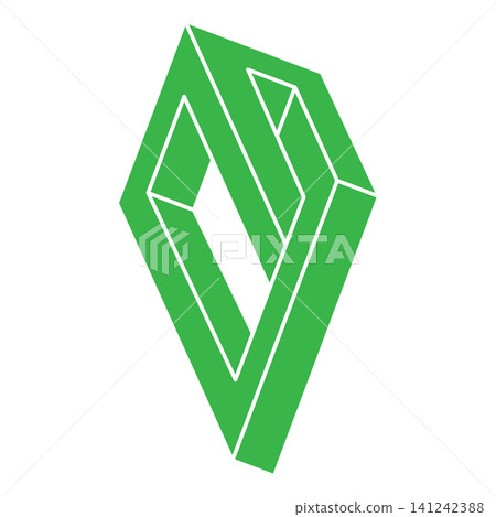 Impossible shapes. Optical illusion logo. Abstract eternal geometric object. Impossible endless outline. Escher style. Impossible geometry symbol on a white background. Optical art figures. Impossible shapes. Optical illusion logo. Abstract eternal geometric object. Impossible endless outline. Escher style. Impossible geometry symbol on a white background. Optical art figures. 141242388