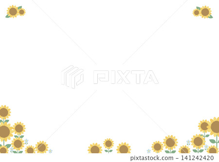 [Vector] Sunflower Flower Frame - Summer Copy Space Background Illustration 141242420