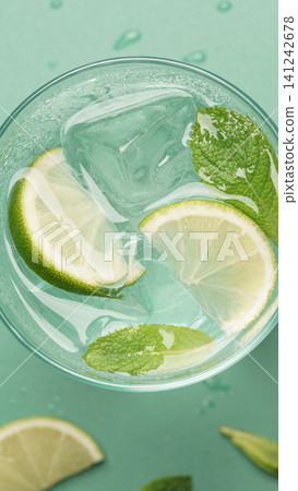 Refreshing mojito cocktail lime mint Refreshing mojito cocktail lime mint 141242678