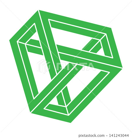 Optical illusion logo. Impossible shapes vector. Optical art objects. Geometric figures. Escher paradox.  141243044