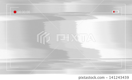 Grayscale static transparent file with camera viewfinder frame and distorted glitch noise over checkered background concept of monochrome retro analog error 141243439