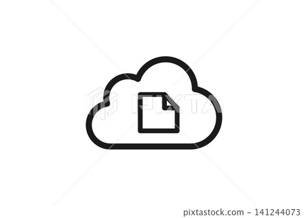 Cloud document icon, simple line drawing Cloud document icon, simple line drawing 141244073