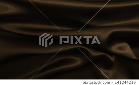 Smooth elegant brown silk or satin texture as abstract background. Luxurious background design wallpaper. In Sepia toned. Retro style 141244219