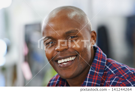 Man, smile and portrait in office for creative project, career and profession for company or organisation. African person, designer or editor and happy for business in workplace for job indoor Man, smile and portrait in office for creative project, career and profession for company or organisation. African person, designer or editor and happy for business in workplace for job indoor 141244264