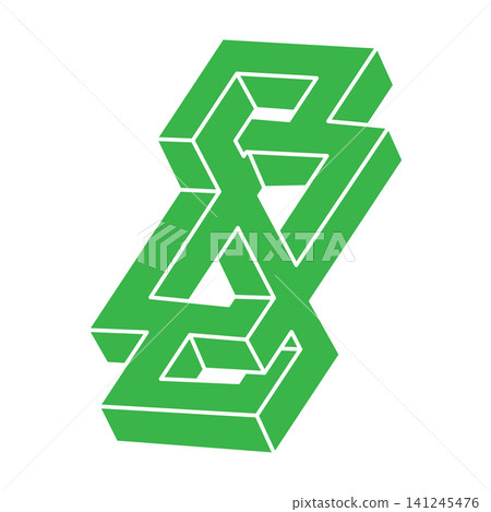 Optical illusion logo. Impossible shapes. Sacred geometry figures. Abstract eternal geometric objects. Impossible endless outline shapes. Optical art. Impossible geometry shape on a white background. Optical illusion logo. Impossible shapes. Sacred geometry figures. Abstract eternal geometric objects. Impossible endless outline shapes. Optical art. Impossible geometry shape on a white background. 141245476