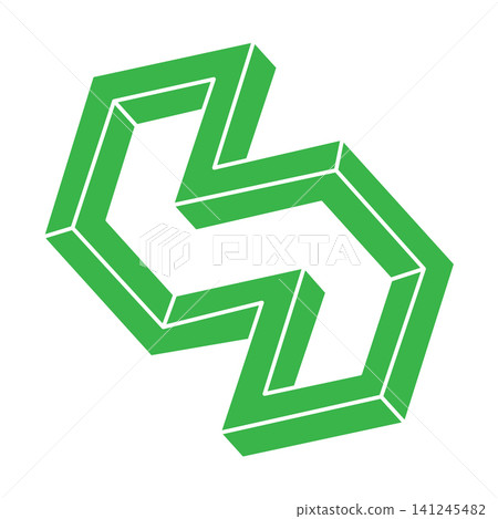 Impossible shapes. Sacred geometry figures. Optical illusion logo. Abstract eternal geometric object. Impossible endless outline. Optical art. Impossible geometry shape on a white background. Impossible shapes. Sacred geometry figures. Optical illusion logo. Abstract eternal geometric object. Impossible endless outline. Optical art. Impossible geometry shape on a white background. 141245482