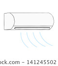 An illustration of an air conditioner viewed from a diagonal front angle. 141245502