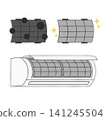 Illustration of cleaning an air conditioner filter 141245504