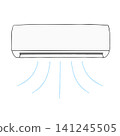 Illustration of an air conditioner viewed from the front. 141245505