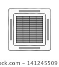 Illustration of a commercial ceiling cassette type air conditioner 141245509