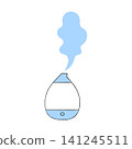 Illustration of a humidifier emitting steam 141245511