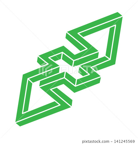 Impossible optical illusion shapes. Logo. Optical art objects. Impossible figures. Line art. Unreal geometric object. Impossible optical illusion shapes. Logo. Optical art objects. Impossible figures. Line art. Unreal geometric object. 141245569