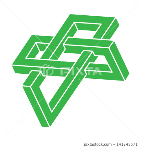 Impossible shapes. Sacred geometry figure. Optical illusion logo. Abstract eternal geometric objects. Impossible endless outline. Optical art. Impossible geometry shape on a white background. Impossible shapes. Sacred geometry figure. Optical illusion logo. Abstract eternal geometric objects. Impossible endless outline. Optical art. Impossible geometry shape on a white background. 141245571