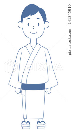 身穿浴衣的年輕男子的插圖 身穿浴衣的年輕男子的插圖 141245910