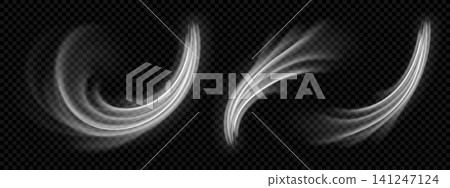 Fresh air breeze set with wind effect and cool flow for clean hvac background. White wave stream bundle with realistic motion and different curve trail. Graphic collection for conditioner display Fresh air breeze set with wind effect and cool flow for clean hvac background. White wave stream bundle with realistic motion and different curve trail. Graphic collection for conditioner display 141247124