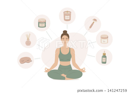 Home Spa Wellness Infographic Woman Home Spa Wellness Infographic Woman 141247259