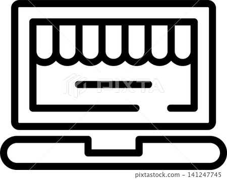 Online Store Front Modern and Creative Icon Online Store Front Modern and Creative Icon 141247745