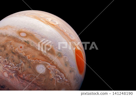 Planet Jupiter on a dark background. Elements of this image furnished by NASA 141248190