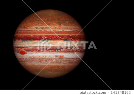 Planet Jupiter on a dark background. Elements of this image furnished by NASA 141248193