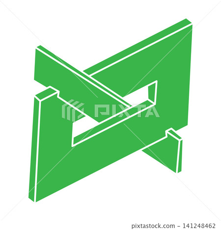 Impossible objects. Optical illusion logo. 3d illustration. Impossible objects. Optical illusion logo. 3d illustration. 141248462