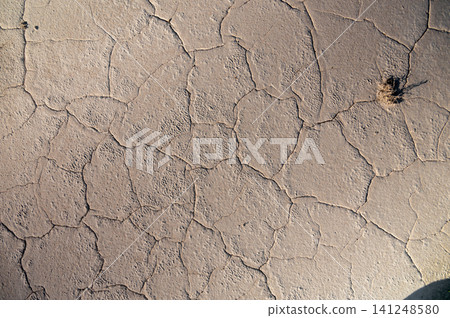 Dry cracked earth surface with visible texture and patterns Dry cracked earth surface with visible texture and patterns 141248580